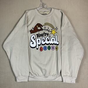 Lizzo Sweatshirt Mens 4XL Beige Sasha Be Fluting Homecoming Crewneck Pullover